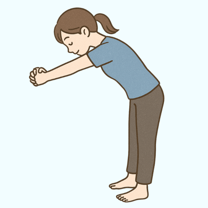 背中と肩のストレッチイラスト