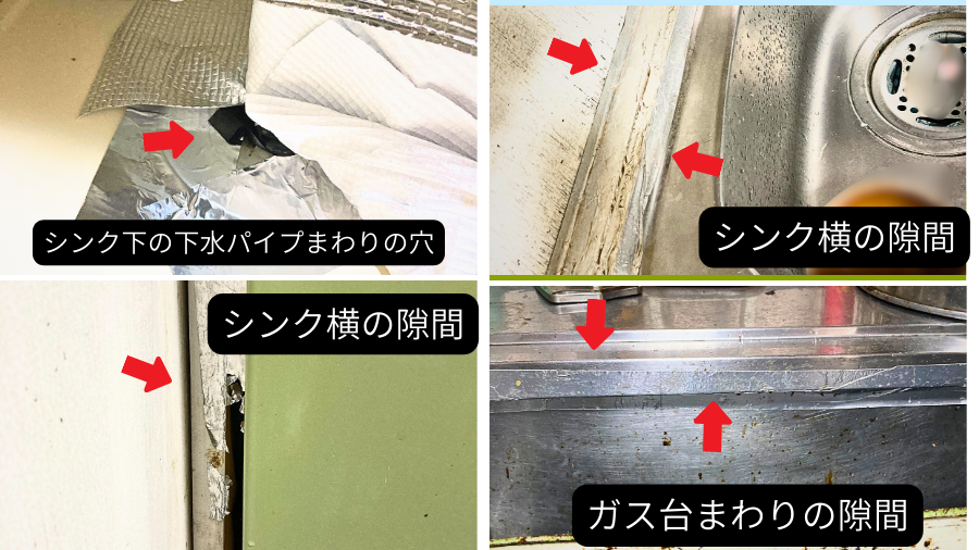 シンクまわりの隙間